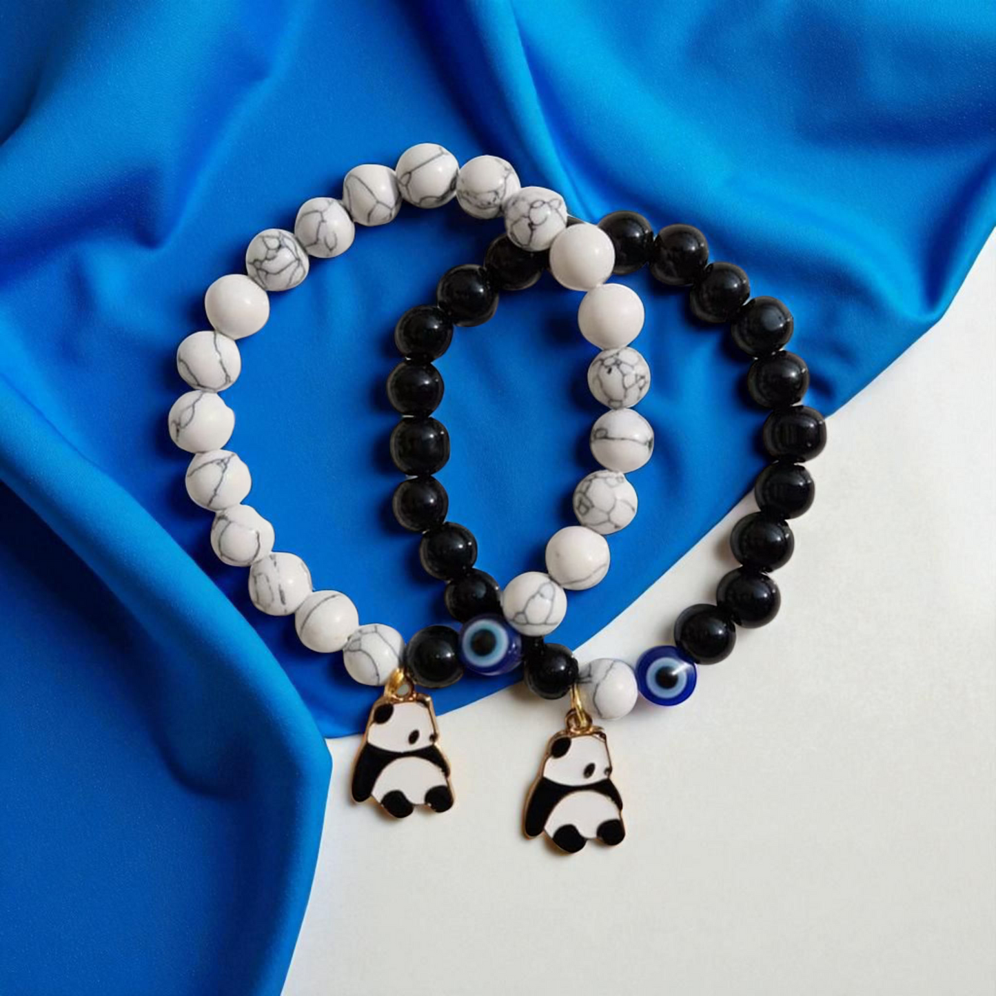 Panda Charm x Evil Eye Duo Bracelets