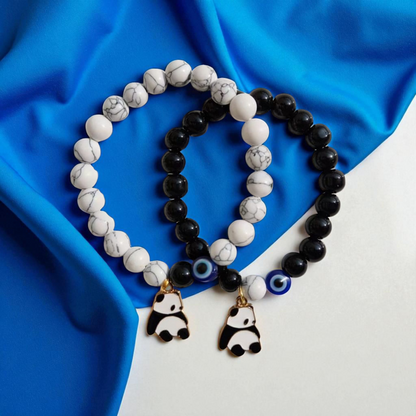 Panda Charm x Evil Eye Duo Bracelets