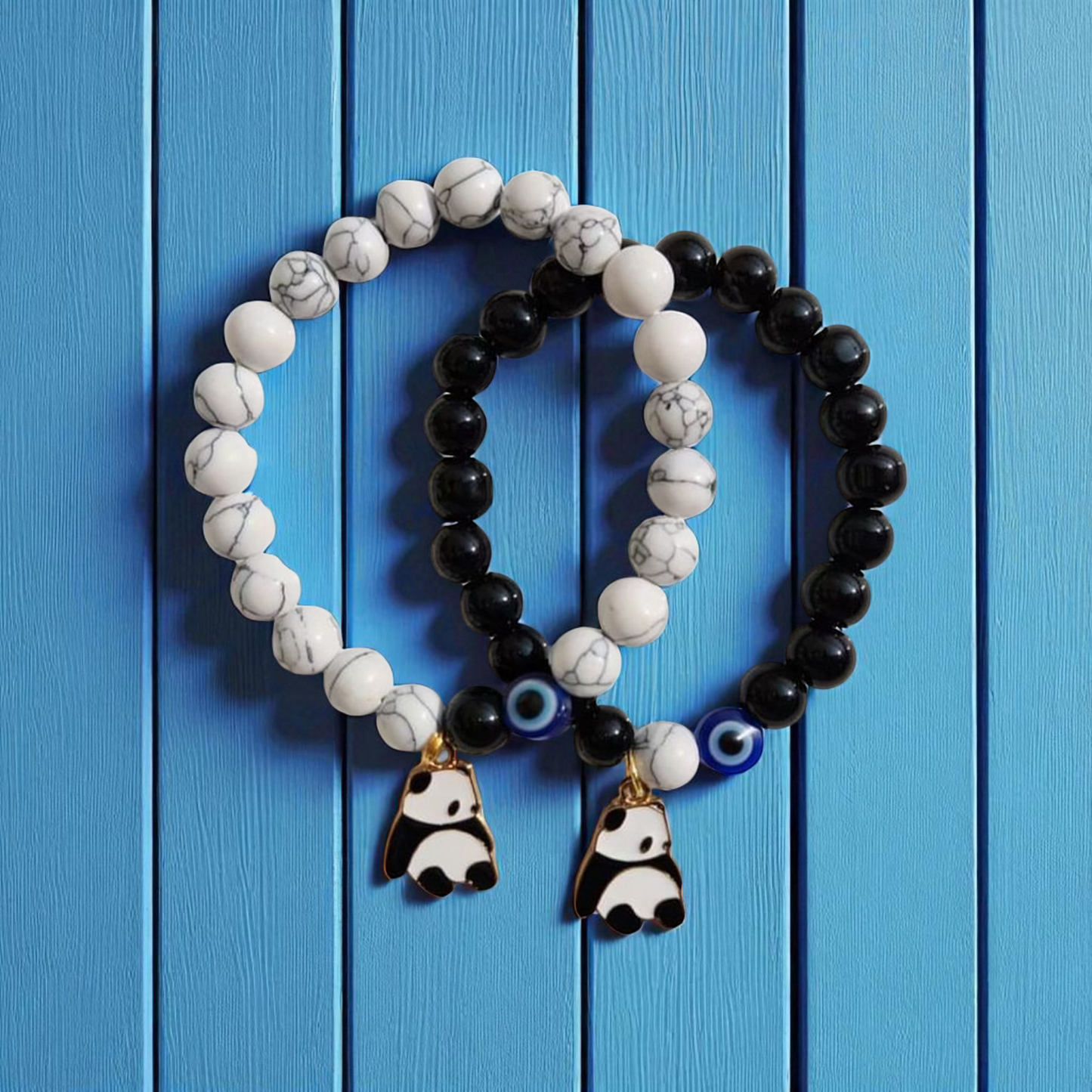 Panda Charm x Evil Eye Duo Bracelets